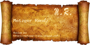 Metzger René névjegykártya